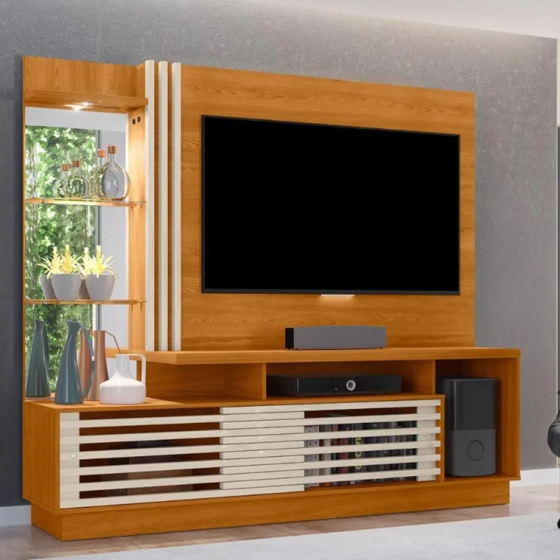 Home Theater Frizz Plus Com Design Cinamomo/off-white - madetec moveis - áudio
