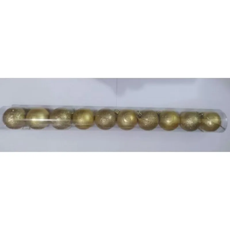 Enfeite Bola Natalina Mista Dourada 5cm com10