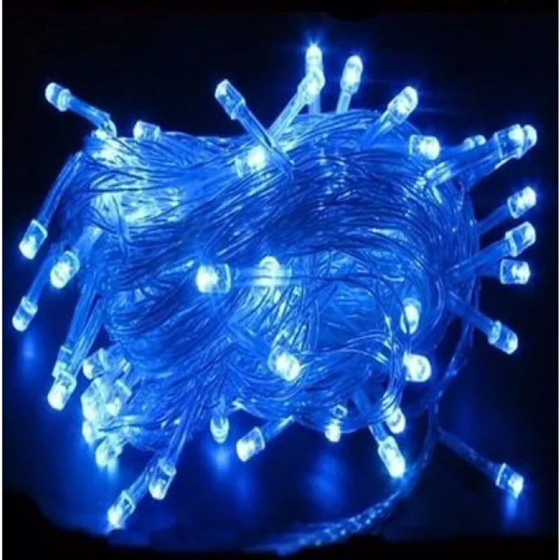 Pisca Pisca 100 Led 10 Metros 110V Azul Fio Transparente