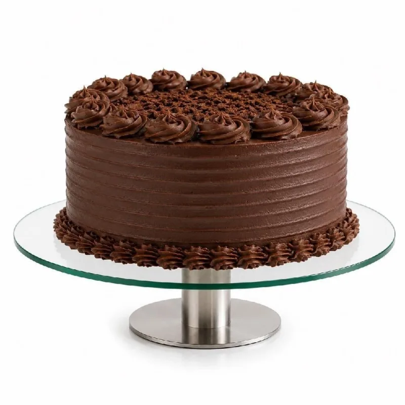 Boleira Giratória Bailarina 30cm Vidro com Base Inox Multiuso Mesa Posta Yeet - OUTRAS