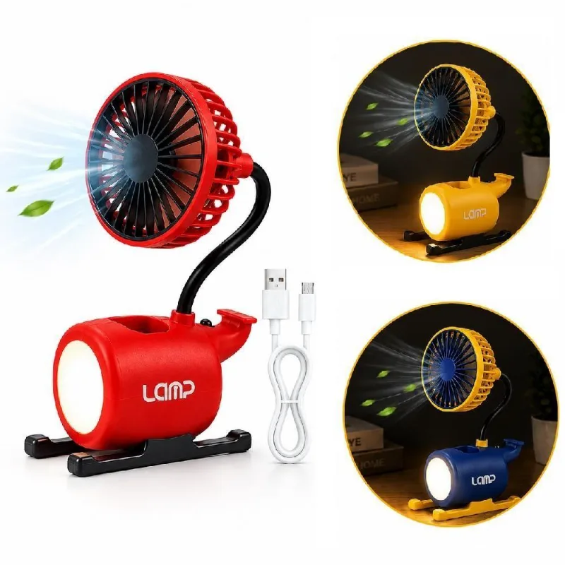 Ventilador De Mesa Multifuncional Yeet 3 Pás 1 Velocidade Com Luz Led Hubi Happiness Bivolt