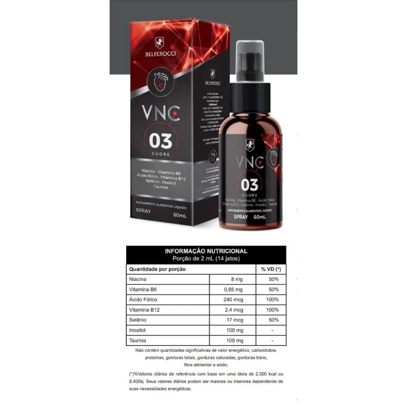Vnc 03 Cuore / Coração Supl. Alimentar Ionizado Belferocci