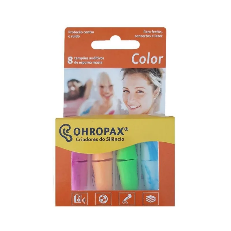 Protetor Auricular Ohropax Color 35Db - 4 Pares