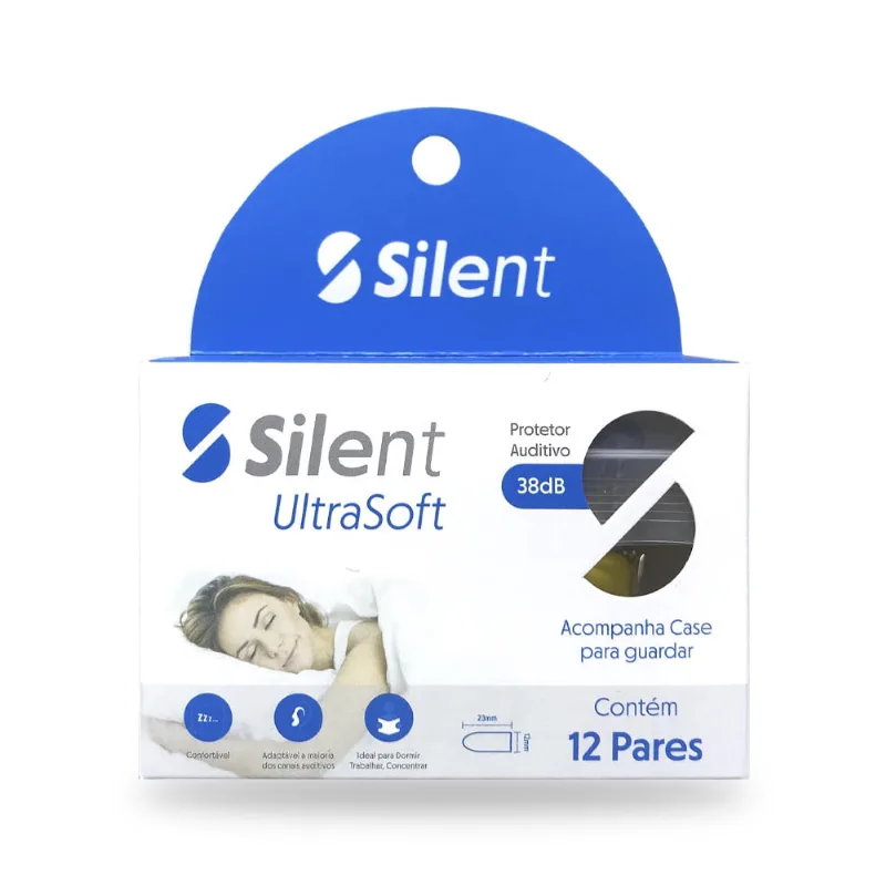 Protetor Auricular Silent Earplug Ultra 38dB 12 Pares