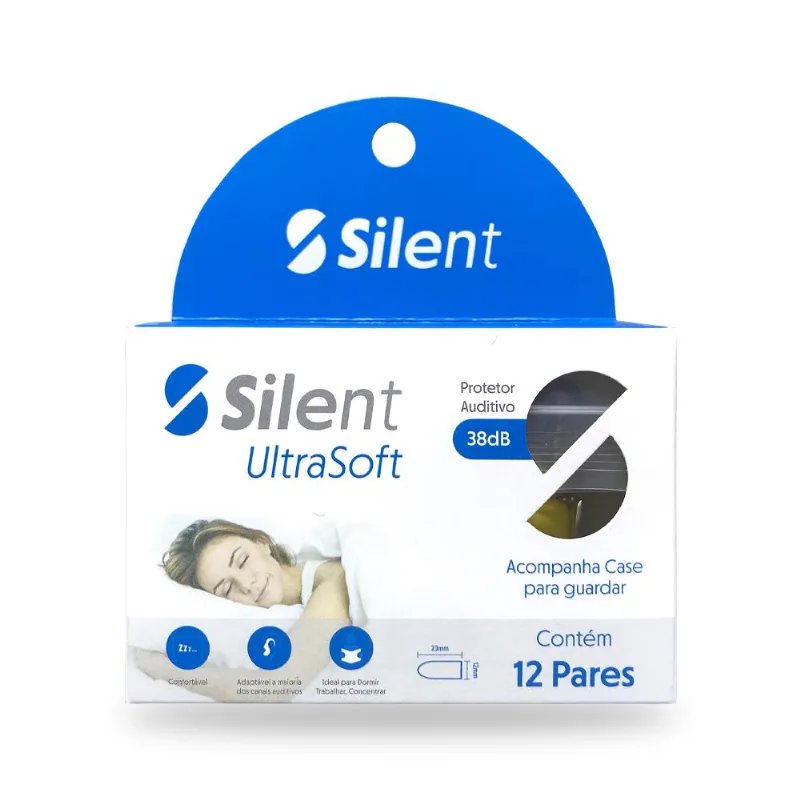 Protetor Auricular Silent Earplug Ultra 38db 12 Pares Cor:amarelo
