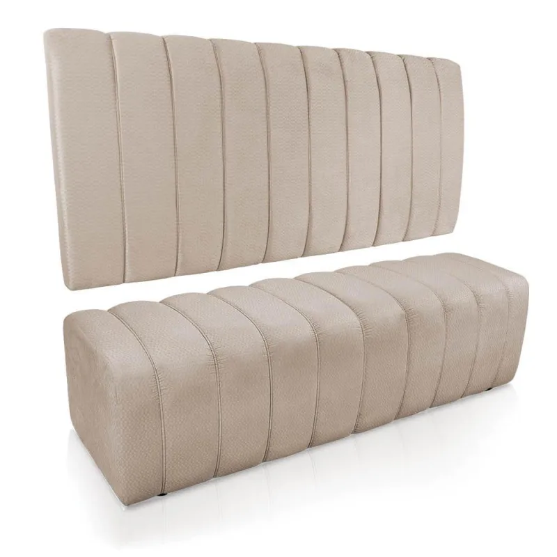 Kit Calçadeira Painel Olivia Queen 160cm Bege - Não Disponível - Móveis