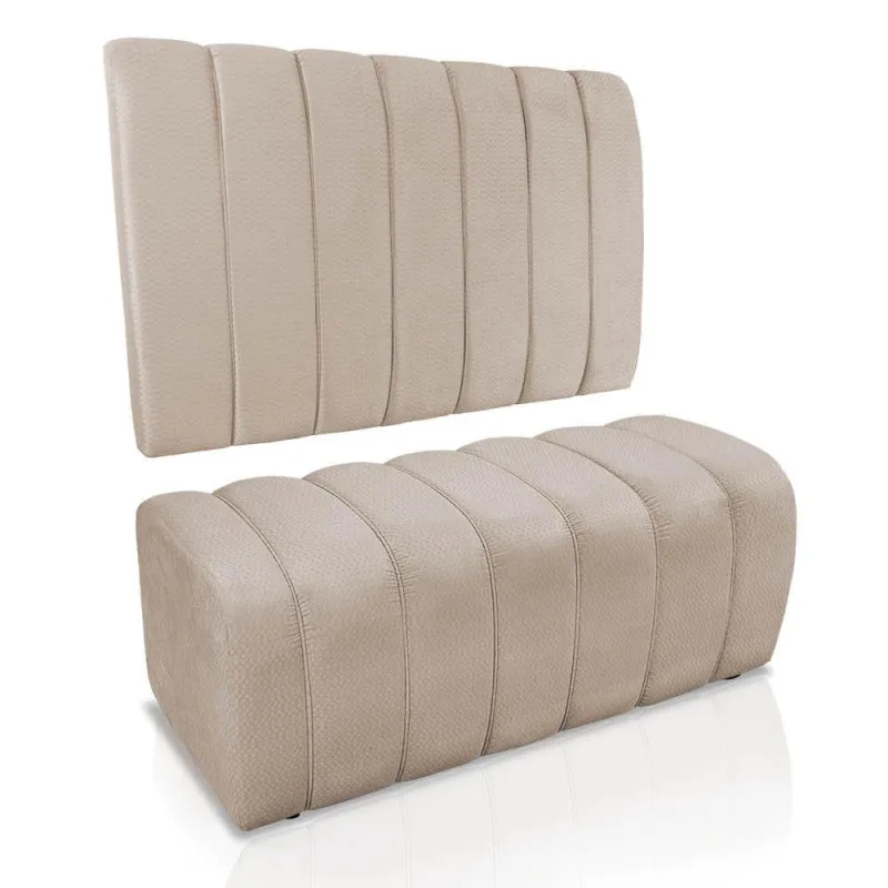 Kit Calçadeira Painel Olivia Solteiro 90cm Bege - DRossi