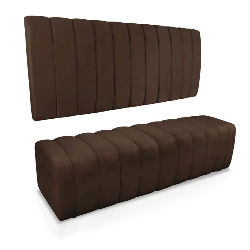Kit Calçadeira Painel Olivia King 195cm Marrom - Não Disponível - Móveis