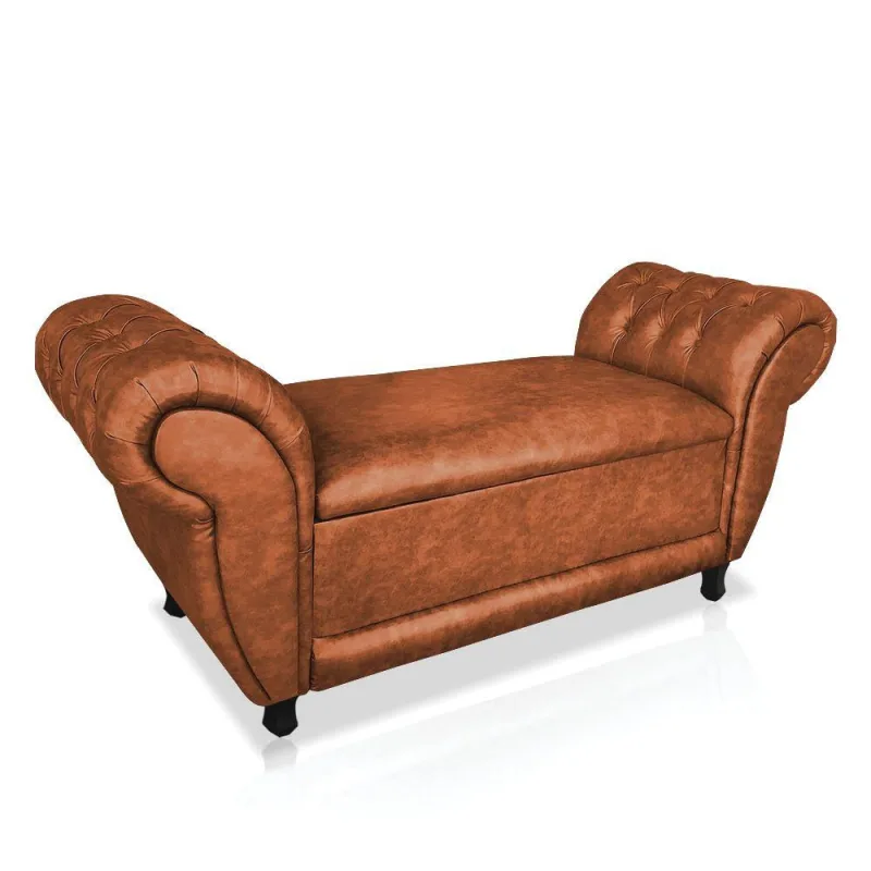 Recamier Bau Grécia 155cm Corano Nozes Pés Chanfrados - DRossi - Colchões