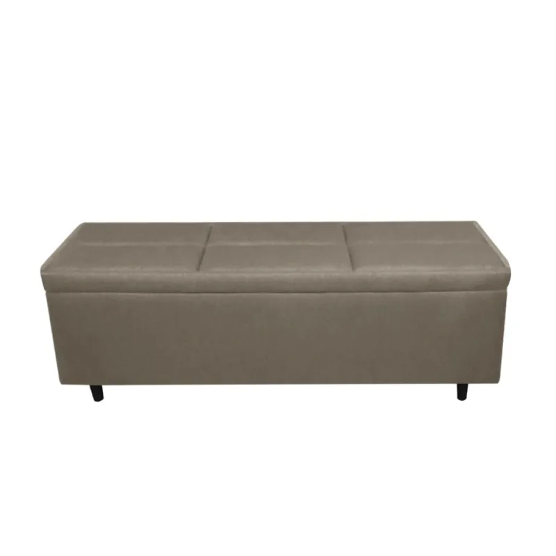 Calçadeira Milão 90 cm Veludo Marrom Claro - D'Rossi - DRossi - Móveis