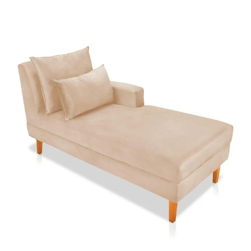Divã Chaise Chloe 160cm Castanho Bege - DRossi