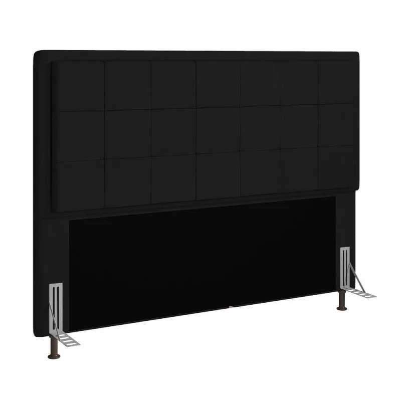 Cabeceira Onix Cama Box Queen 160cm Suede Preto - DRossi - Colchões