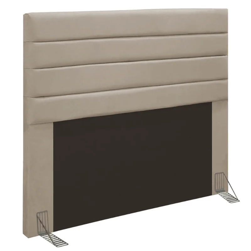 Cabeceira Rubi Para Cama Box Queen 160 cm Suede - D'Rossi Bege - DRossi