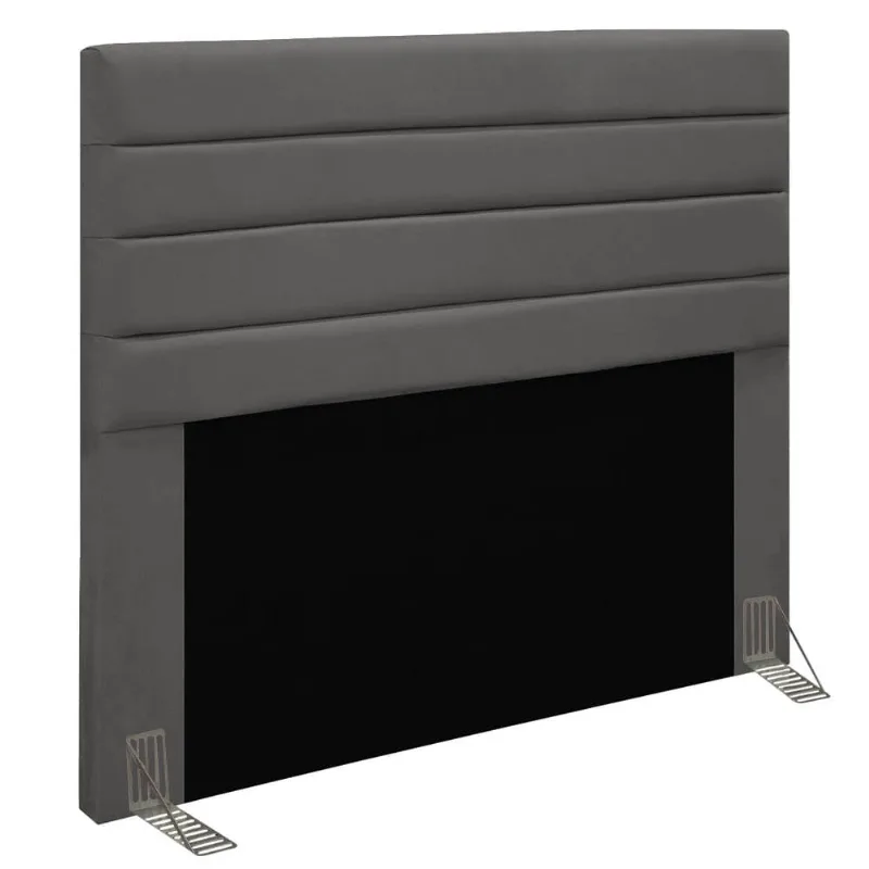 Cabeceira Rubi Para Cama Box Queen 160 cm Suede - D'Rossi Grafite