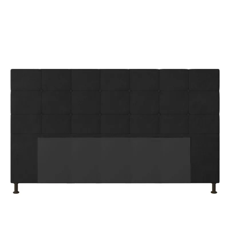 Cabeceira Cama Box King 195cm Suede Preto - DRossi