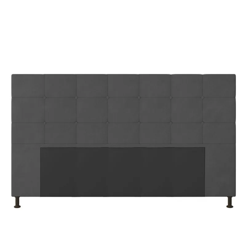 Cabeceira Cama Box King 195cm Suede Grafite - DRossi