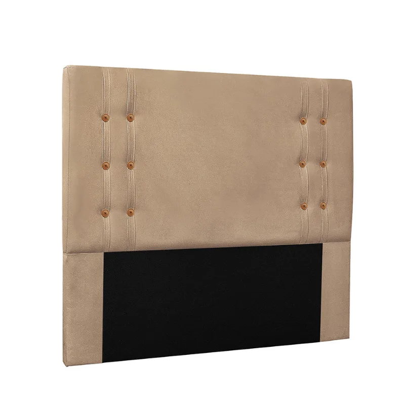 Cabeceira Gênova Para Cama Box King 195 cm Suede Bege - D'Rossi