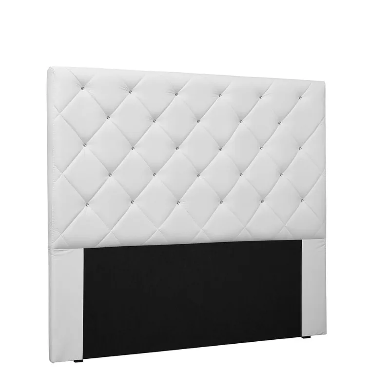 Cabeceira Tania Para Cama Box King 195 cm Corino Branco - D'Rossi