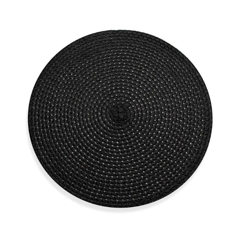 Jogo Americano Redondo de Plástico Preto 38cm