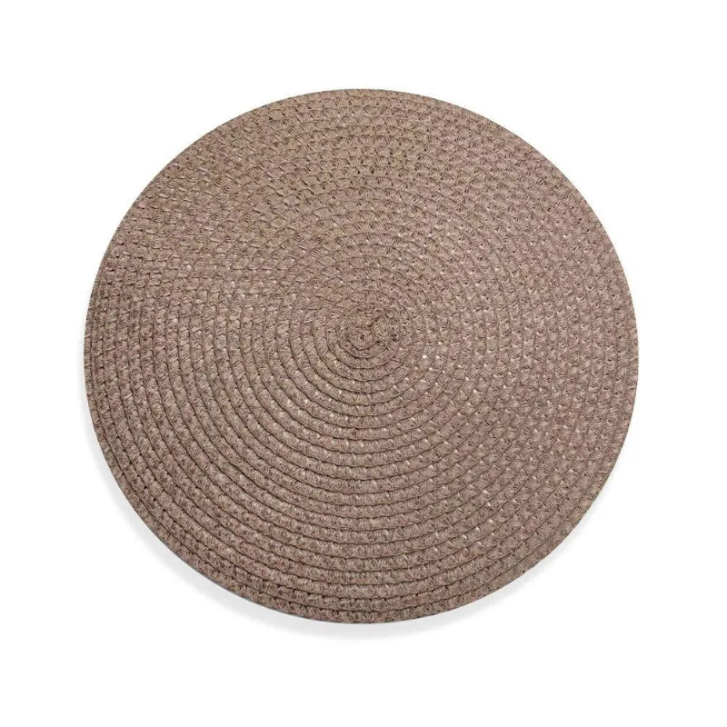 Jogo Americano Redondo de Plástico Marrom 38cm