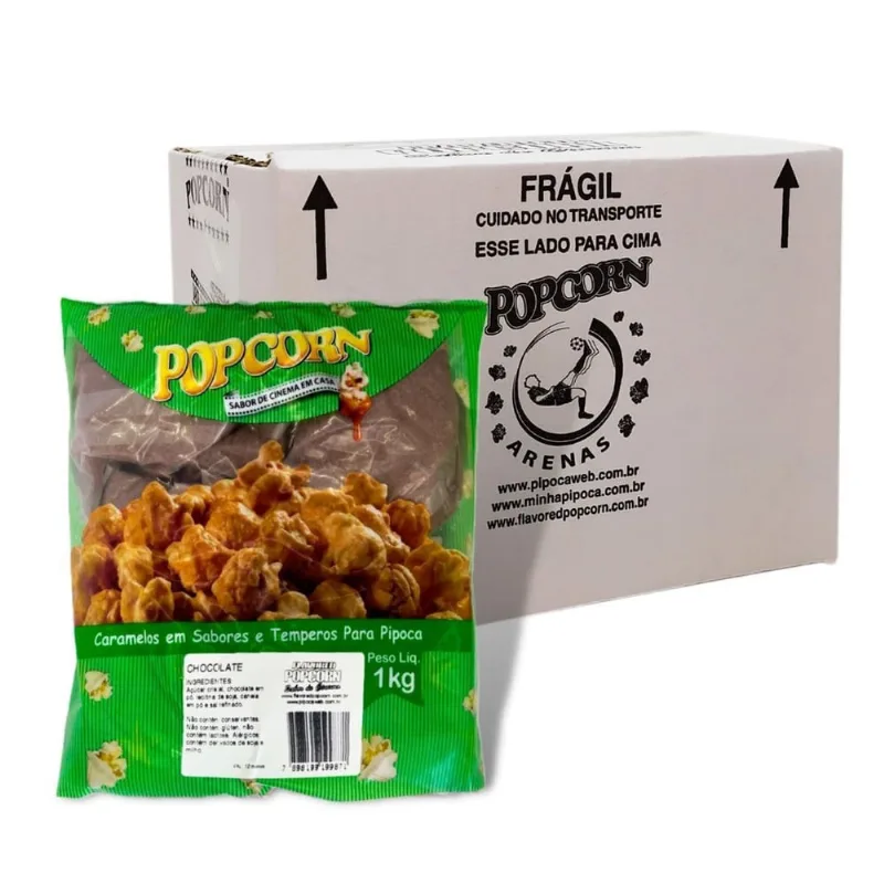 Caramelo Para Pipoca Doce - Sabor Chocolate 5Kg