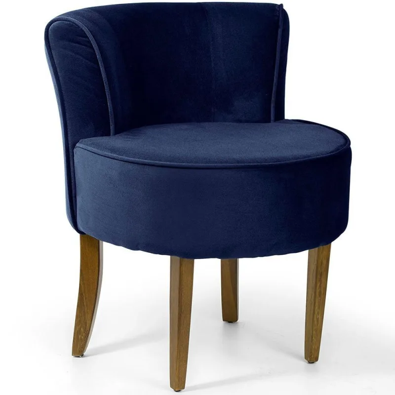 Poltrona Decorativa Para Sala De Estar Olivia Pés Fixa Veludo Azul Royal - Nexta Casa - OUTRAS - Móveis