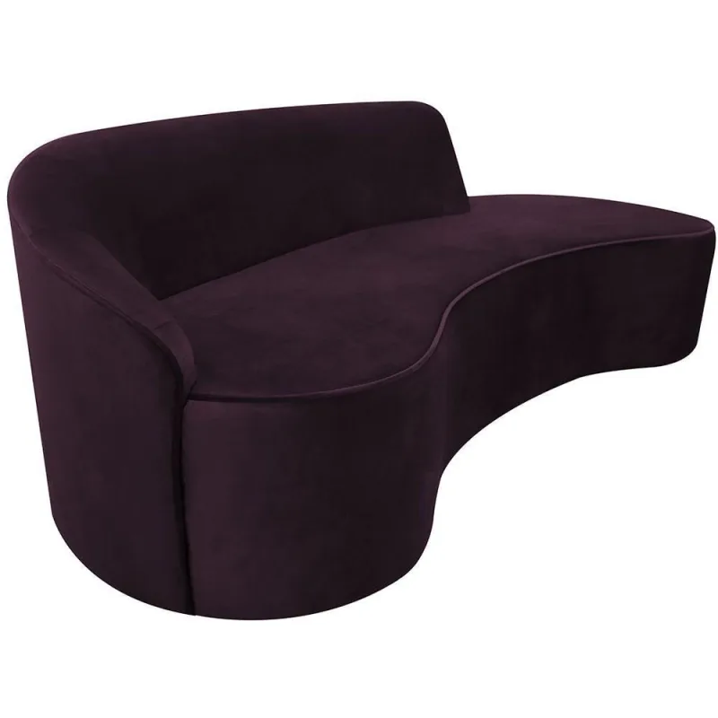 Sofá Curvo 04 Lugares 230cm Eron Braço Direito Veludo Roxo - Nexta Casa - Nexta Casa