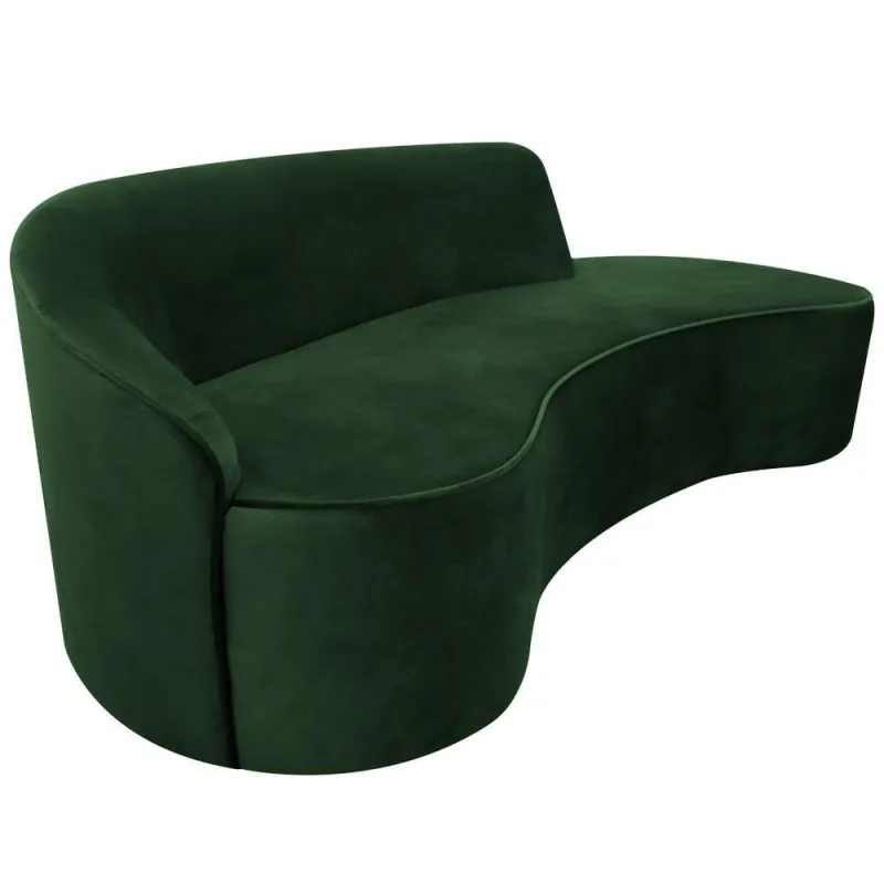 Sofá Curvo 04 Lugares 230cm Eron Braço Direito Veludo Verde - Nexta Casa - Nexta Casa