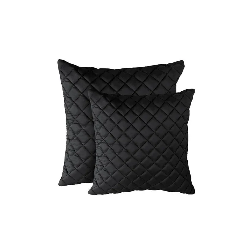 Kit 2 Almofadas Tressê 50x50cm E 40x40cm Veludo Preto - Nexta Casa - Nexta Casa