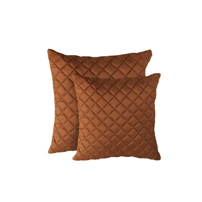 Kit 2 Almofadas Tressê 50x50cm E 40x40cm Veludo Terracota - Nexta Casa - Nexta Casa