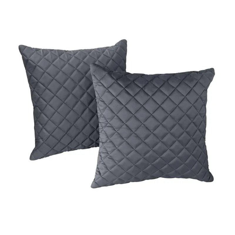 Kit 2 Almofadas Tressê 50x50cm Veludo Cinza - Nexta Casa
