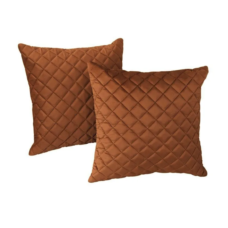 Kit 2 Almofadas Tressê 50x50cm Veludo Terracota - Nexta Casa - Nexta Casa