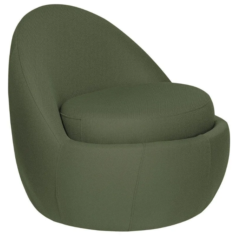 Poltrona Decorativa Orgânica Kaira Base Fixa Linho Verde - Nexta Casa - Nexta Casa