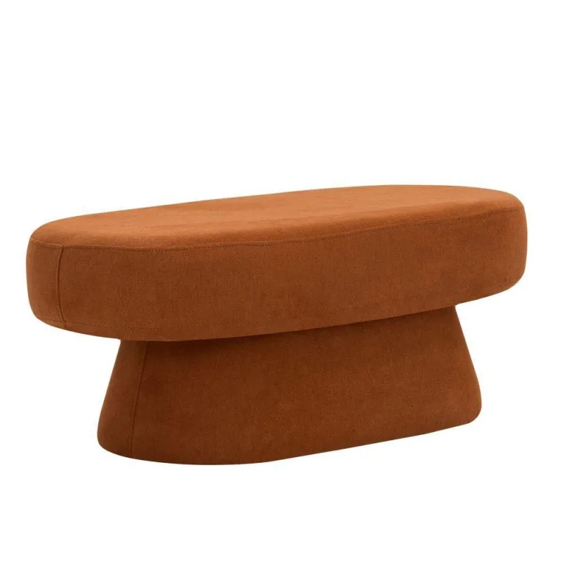 Banco Orgânico 102cm Liz Sala De Estar Linho Terracota - Nexta Casa - Nexta Casa
