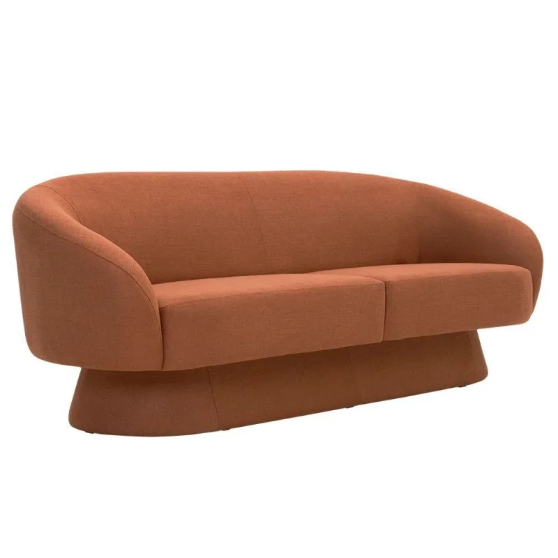 Sofá Sala De Estar 03 Lugares 180cm Liz Linho Terracota Suave - Nexta Casa - Nexta Casa
