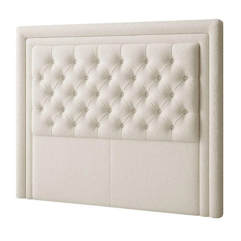 Cabeceira Casal King 195 Cm Elegance Bouclé Off White - Nexta Casa - Nexta Casa