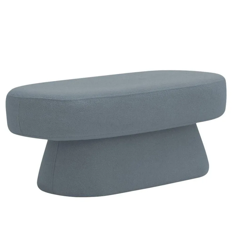 Banco Orgânico 102cm Liz Sala De Estar Bouclé Azul Claro - Nexta Casa - Nexta Casa