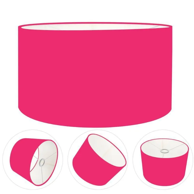 Cúpula Abajur Cilíndrica Cp-7023 ø50x21cm Rosa Pink - Vivare Brasil Iluminação