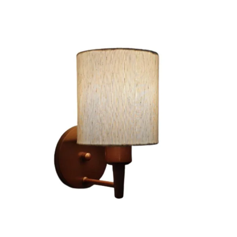 Arandela Cilíndrica Md-2009 Base Cobre Cúpula Em Tecido 14x15cm Linho Bege - Bivolt - Vivare Brasil Iluminação