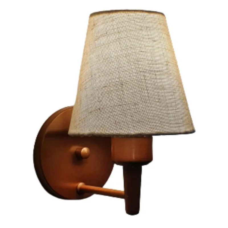 Arandela Cone Md-2004 Base Cobre Cúpula Em Tecido 14-14x07cm Rustico Bege - Bivolt - Vivare Brasil Iluminação