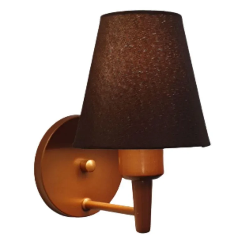 Arandela Cone Md-2004 Base Cobre Cúpula Em Tecido 14-14x07cm Café - Bivolt - Vivare Brasil Iluminação