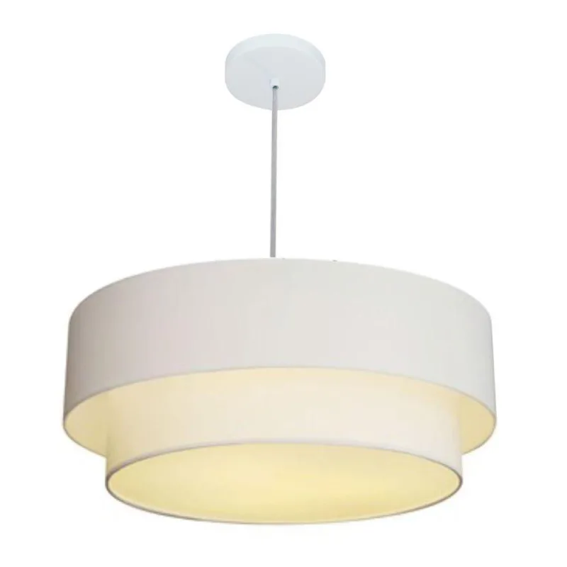 Pendente Cilíndrico MJ-4352 para Mesa de Jantar e Estar Bivolt Branco Vivare Brasil Iluminação - Vivare Brasil Iluminação - Móveis