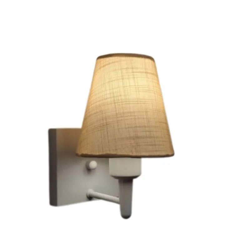 Arandela Quadrada Md-2034 Branco Cúpula Em Tecido Cone Palha - Bivolt - Vivare Brasil Iluminação