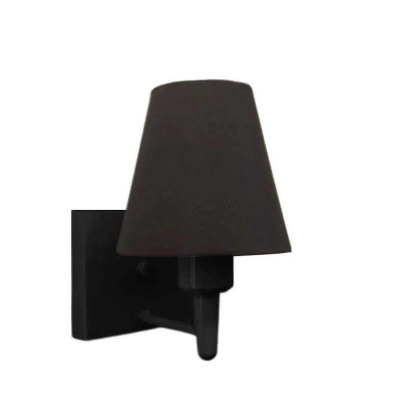 Arandela Quadrada Md-2034 Preto Cúpula Em Tecido Cone Preta - Bivolt - Vivare Brasil Iluminação