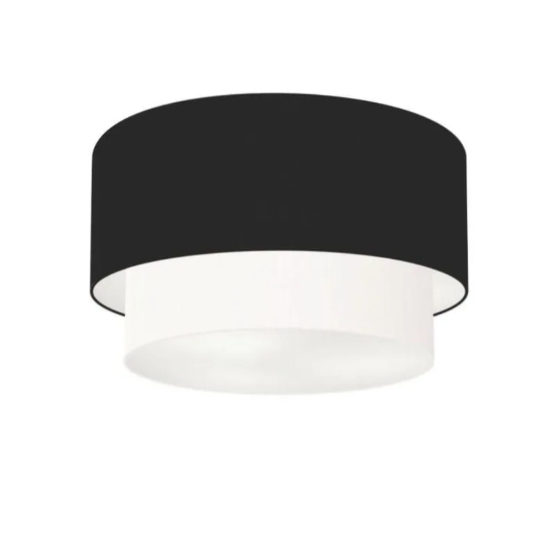 Plafon De Sobrepor Cilíndrico Sp-3045 Cúpula Cor Preto Branco - Vivare Brasil Iluminação