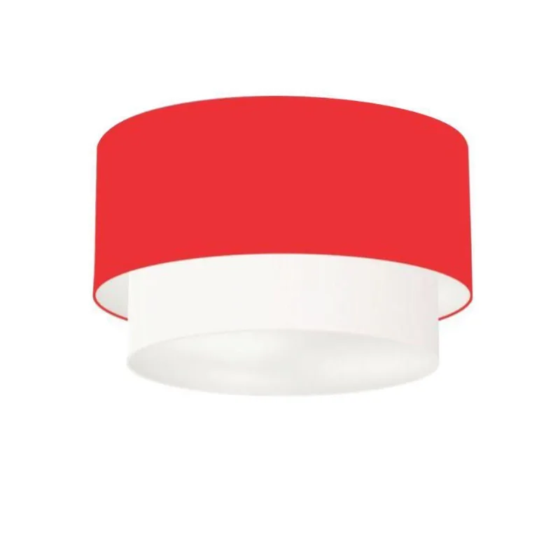 Plafon De Sobrepor Cilíndrico Sp-3045 Cúpula Cor Vermelho Branco - Vivare Brasil Iluminação