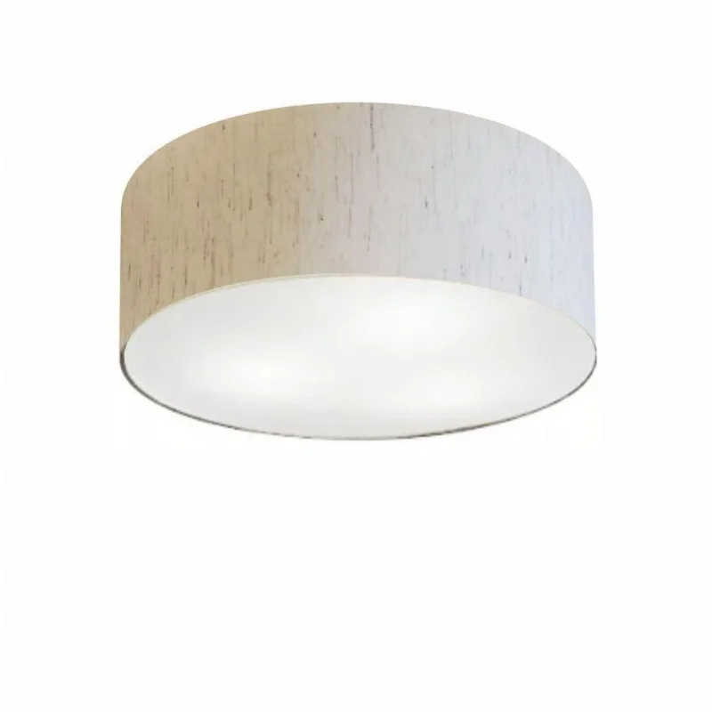 Plafon De Sobrepor Cilíndrico Sp-3046 Cúpula Cor Linho Bege - Vivare Brasil Iluminação