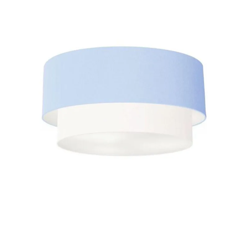 Plafon De Sobrepor Cilíndrico Sp-3062 Cúpula Cor Azul Bebê Branco - Vivare Brasil Iluminação
