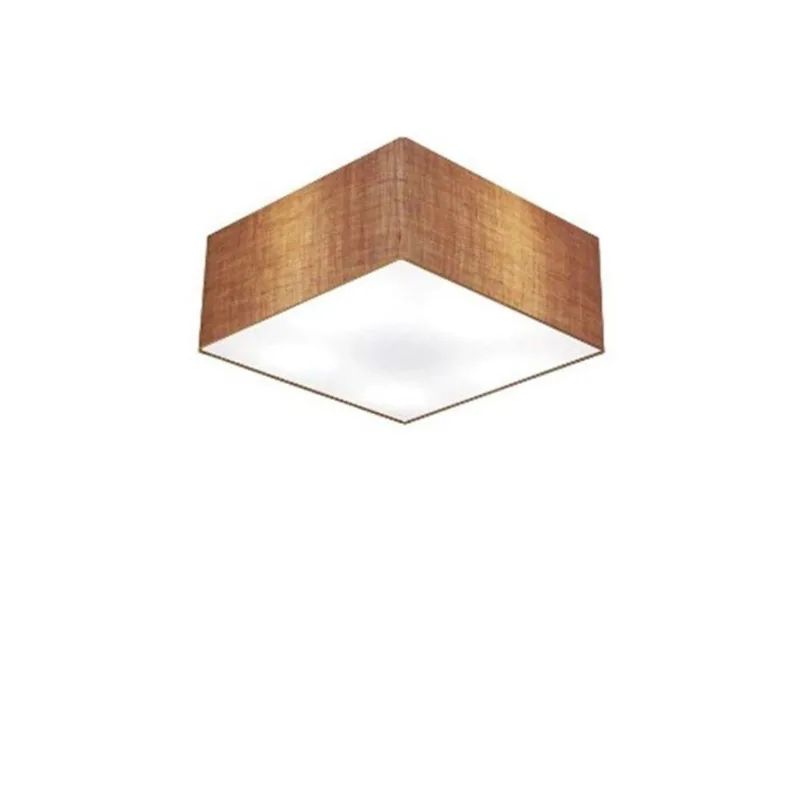 Plafon De Sobrepor Quadrado Sp-3000 Cúpula Cor Palha - Vivare Brasil Iluminação