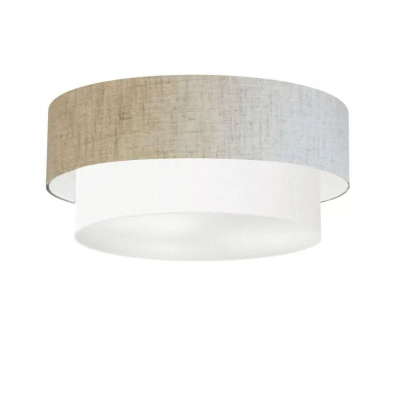Plafon Para Quarto Cilíndrico Sq-3021 Cúpula Cor Rústico Bege Branco
